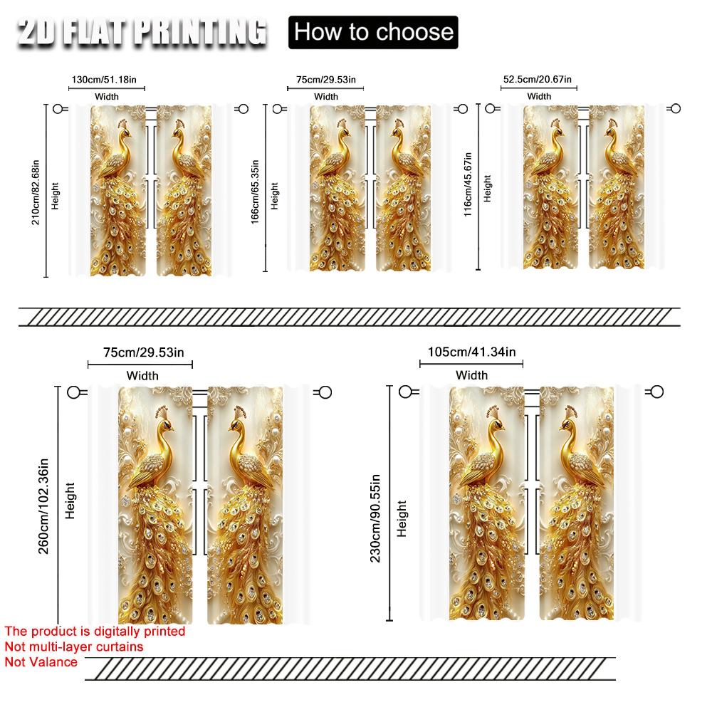 2pc,   Curtains peacock (3 Versatile Polyester,Without Electricity Festive Wall Decor Perfect for Various room decor aesthetic