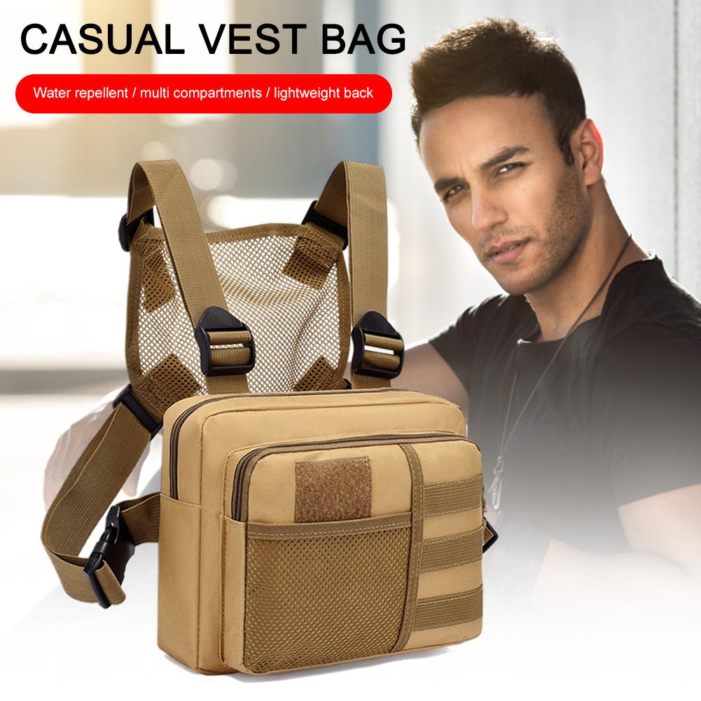 Outdoor Vest Bag Streetwear Functionality Chest Bag Fashion Portable Multifunctional Multi-pockets Waterproof for Hiking Sports