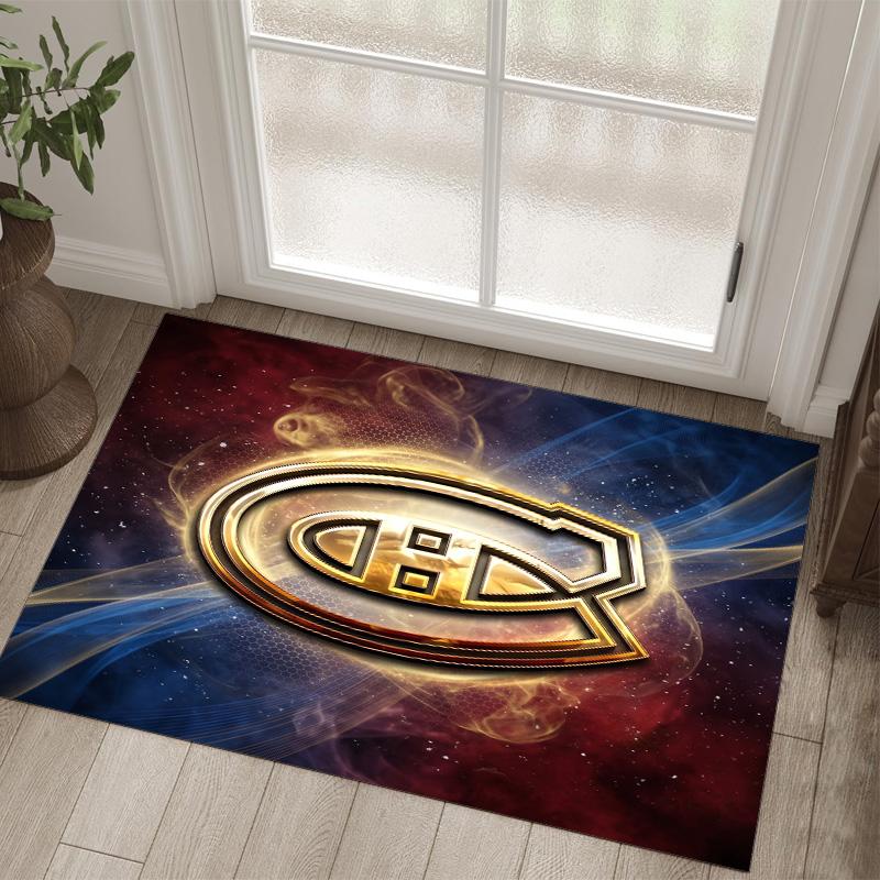 Diseño Montreal Canadiens Alfombra de Terciopelo de Cristal Acogedora No?Alfombra Estampada Antideslizante Para Dormitorio Sala de Estar Entrada