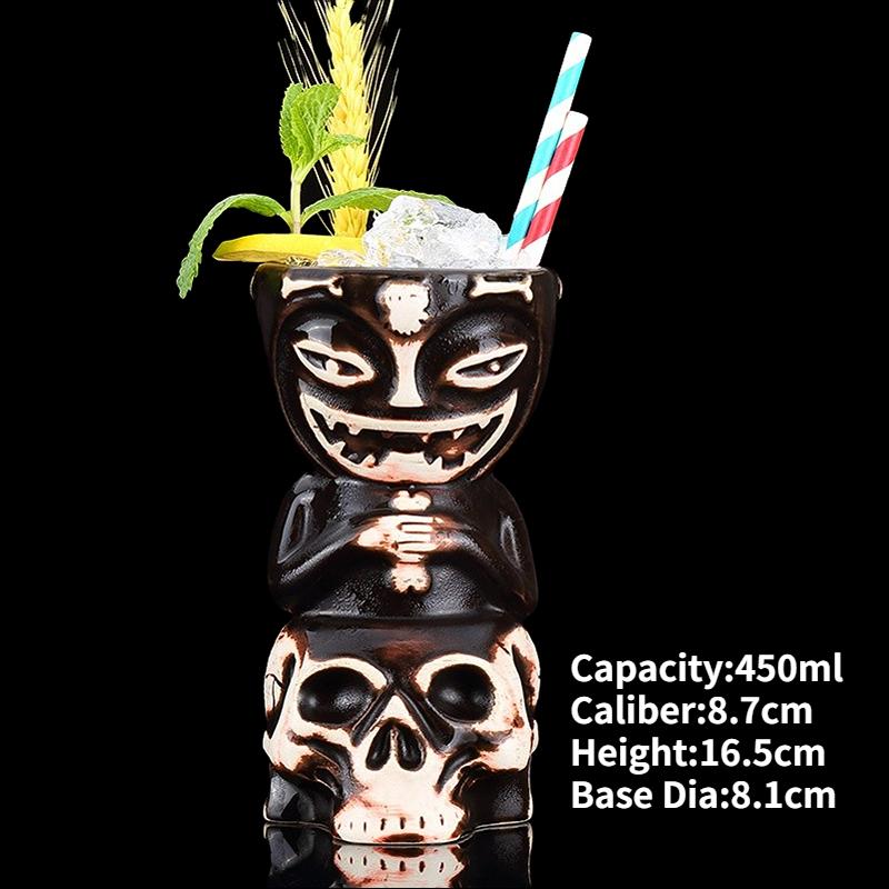 Hawaii Ceramic Tiki Mug Creative Porcelain Beer Wine Mug Party Cocktail Glass Cup Bar Tool