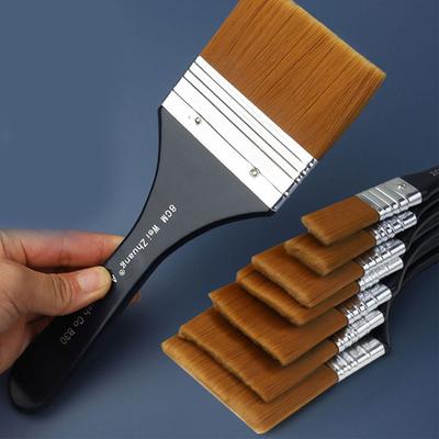 Flat Paint Brush Set Professional Painting Brushes Furniture Brush Cleaner for Walls Cabinets Painter Students Artist