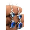 Blue Topaz Gemstone Ethnic Handmade Drop Dengle Earring Jewelry ER 142
