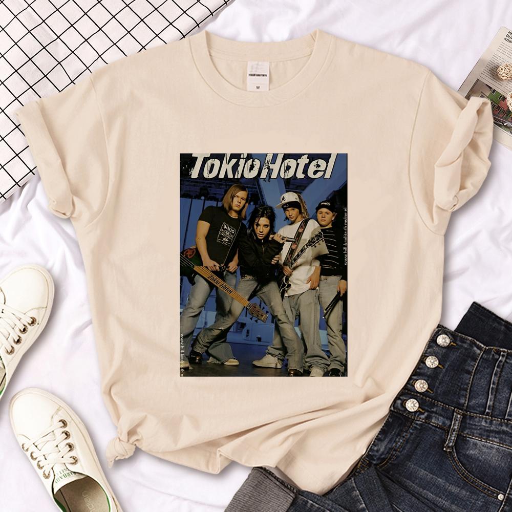 Tokio Hotel tričko dívka streetwear Prodyšné harajuku anime 2000s 80s tričko Univerzita Punk 2000s 80s streetwear Dámské