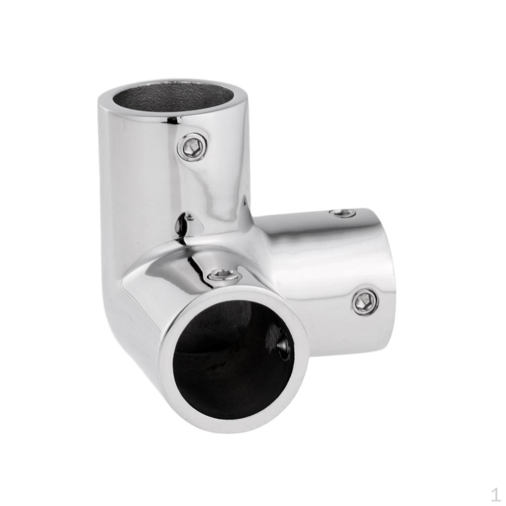 Mirror Polished 316 Stainless Steel Marine Boat Hand Rail Fitting Corner Elbow Hardware '' 25mm