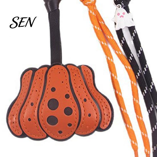Pumpkin Bag Accessory Faux Leather Keychain Pendant, Halloween Charm with Seasonal Braided Rope, Decorative for Backpacks Handbags Purse Decor