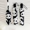 Parapluie de voyage Panda mignon Coupe-vent Compact Pliant Ouverture/Fermeture Automatique Soleil Pluie Pliable Auto Parapluie Portable pour Enfants