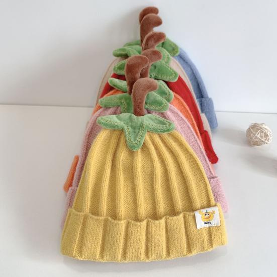 Cappello per Bambini Colore Caramella Design ad Alta Elasticità Cappello Lavorato a Maglia per Bambini Super Morbido Caldo Berretto Lavorato a Maglia Accessori per Compleanno Halloween Natale