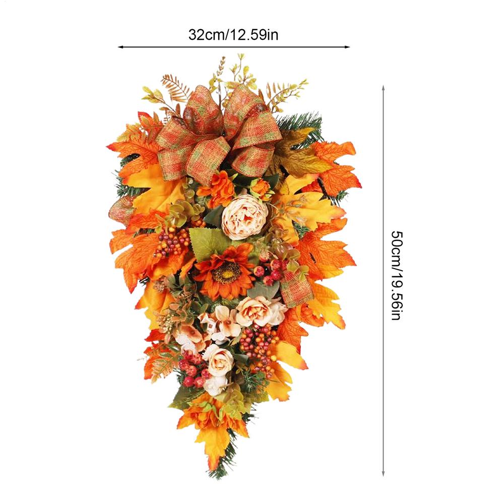 Fall Swag Realistic Flower Maple Berry Porch Wreath Outdoor Porch Wreath For Holiday Decorators Office Apartment Coffee Shop