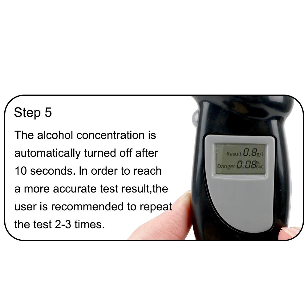 Display Alcohol Tester Handheld 1pc Breathalyzer Police Alcotest Digital Alcohol Detector with Keychain Alcohol Breath Tester