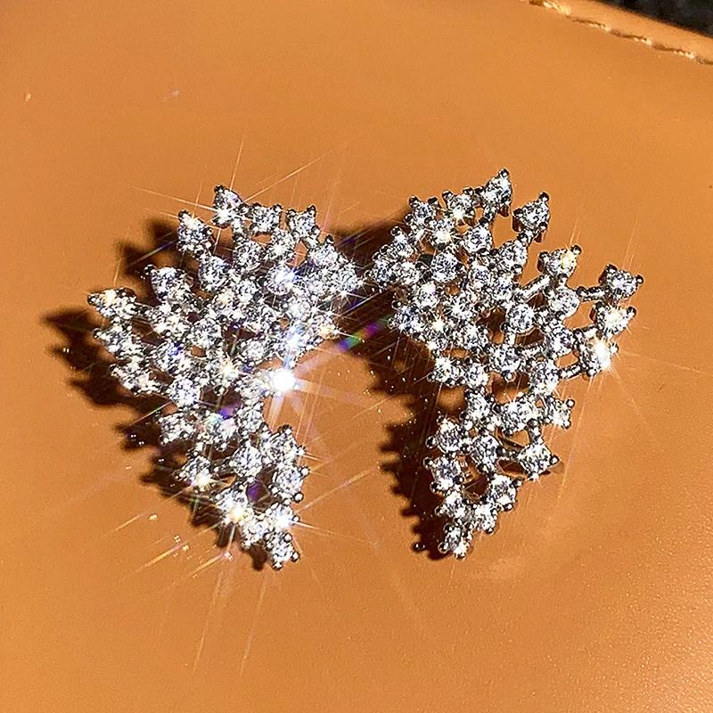 Huitan Gorgeous Women's Stud Earrings Full with Small Cubic Zirconia Bling Bling Female Accessories Wedding Party Trendy Jewelry