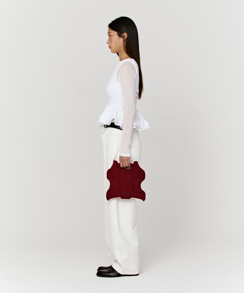 Pleatsmama New Bow Bag Burgundy