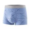 Men Boxer Underwear Elastic Mid-Waist Design Tight Cut Shorts Briefs Lines Print U-Convex Panties Daily Wear