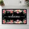 Elegante Deurmat Tapijt Vloerkleden Waterverf Bloemen "Welkom" Patroon Antislip Print Entree Tapijt voor Elegante Woondecoratie