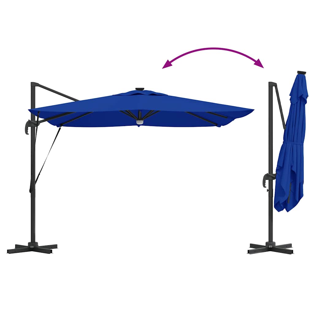 Roma Parasol Blue 286 X 284 X 270 Cm Aluminum and Polyester