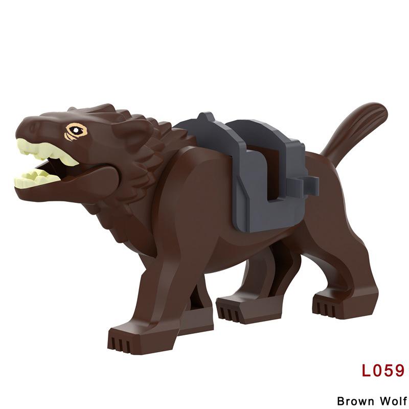 MOC Medieval Castle Orc Soldiers Figures Wolf Chariot Mount Knights King Warrior Elephant Goat Building Blocks Bricks Toys Gifts