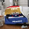 Custom Name Racing Theme Printed Blanket - Perfect for Couch, Bed, Travel & Outdoor Use | Machine Washable, Cozy & Durable.