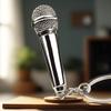 Keychain Pendant Mini Simulation Microphone Pendant Metal Key Holder Car Key Accessories Music Lover Gift
