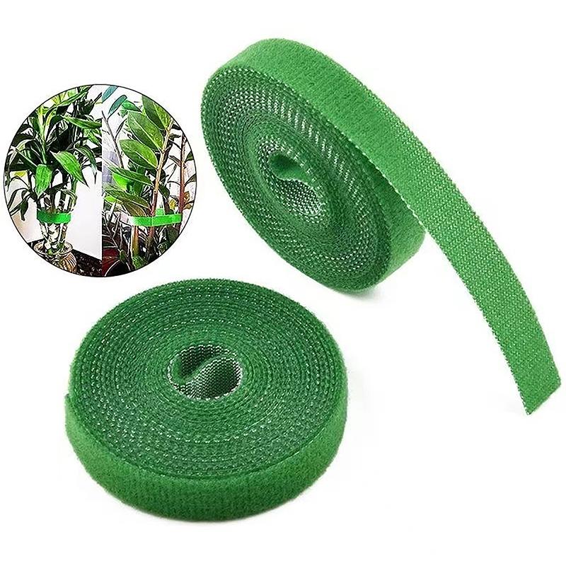 1/3/5M Nylon Pflanzenbandage Krawatte Wiederverwendbare Pflanzenhakenschlaufen Krawatten Grünes Befestigungsband Bambusrohr Wrap Unterstützung Hausgarten Zubehör