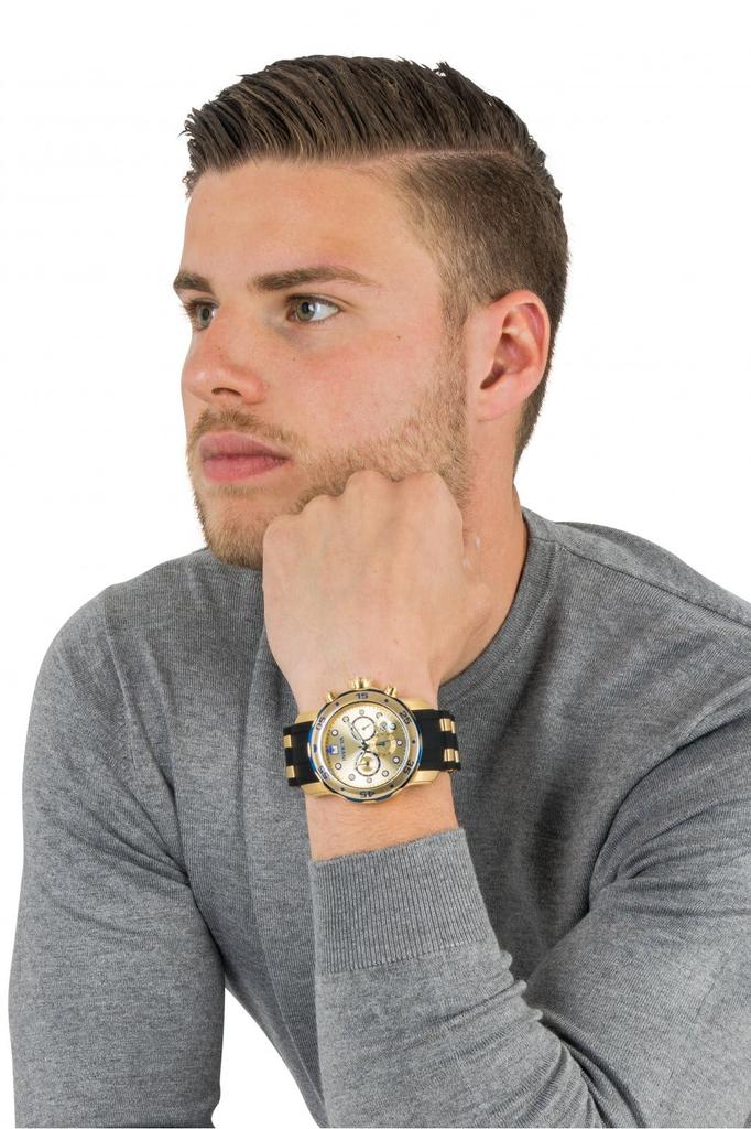 Armbanduhr Pro Diver Quartz 48mm Gehäuse Gold Schwarz Edelstahl Polyurethan Armband Gold Zifferblatt 17887 [Invicta] Herren [Artikel]