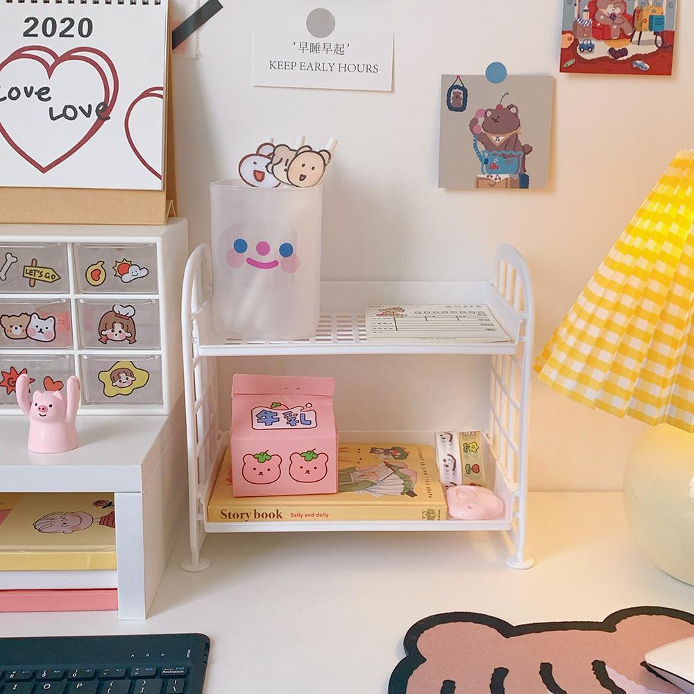 Supporto per scrivania, multifunzionale, in plastica, per trucco, organizer per scrivania, ufficio, dormitorio