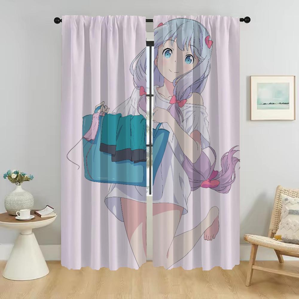 Eromanga Sensei Elegantní pokojové závěsy 2 kusy Stínidla Zatemňovací závěs Moderní obývací pokoj Závěsy pro kameru Tyl do ložnice
