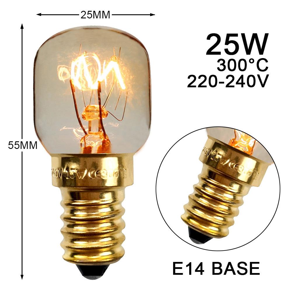 Salt Bulb Oven Light Resistant Filament Heat Refrigerator Light Hot Salt Bulb  Warm White.