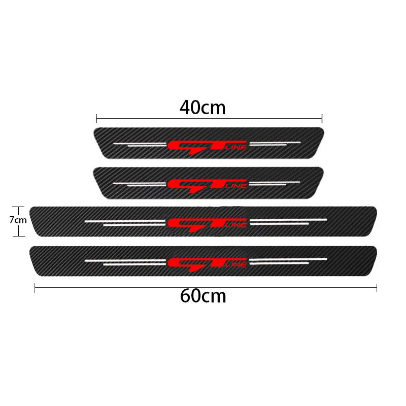 Carbon Fiber Car Door Sill Threshold Anti Scratch Protective Stickers Decals For Kia GT Line Sportage Ceed Picanto K3 K5 Stonic dmzu30