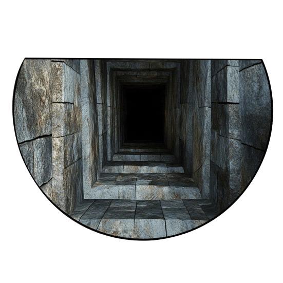 Covoraș de podea Semicerc Anti-alunecare Decorativ Iluzie 3D Covor realist cu vizuină Hol Cameră de zi Dormitor Rezistent la decolorare Covoraș de zonă