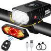 Bike Lights Set, USB Rechargeable Bicycle Light Front & Back, 1000 Lumen Bicycle Headlight and Rear Taillight with Turn Signal & Horn, Waterproof