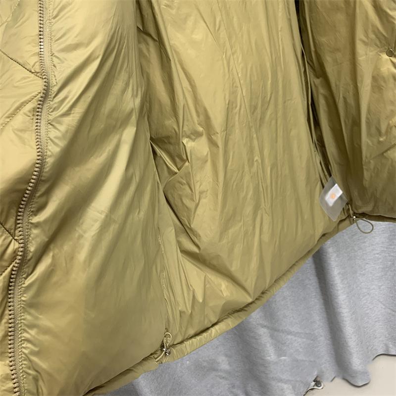 Winter Losse Gewatteerde Jas met Rits Effen Kleur Jas met Capuchonkraag Alles Combineert Warm Witte Eendendons Jas Voor Dames