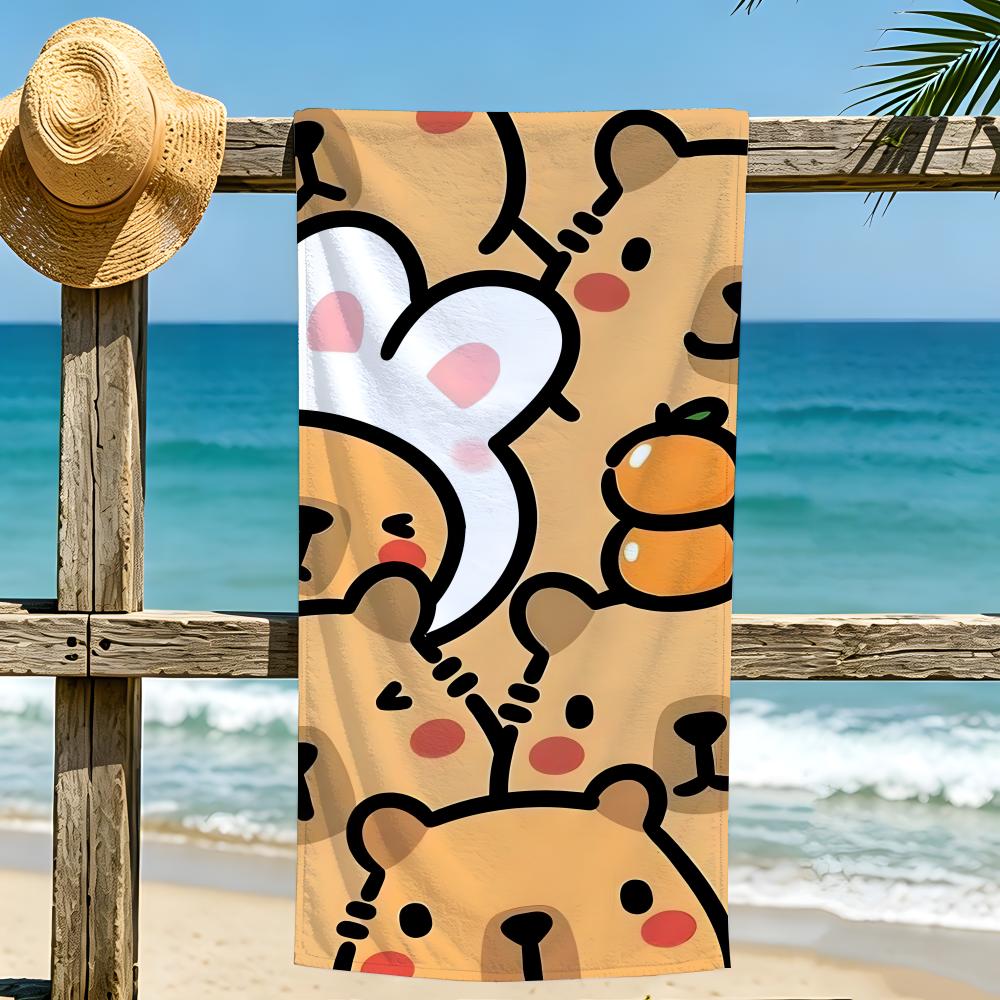 Animal C-capybara Towel Extra Large Beach Towel Quick Dry Sand Free Super Absorbent Lightweight