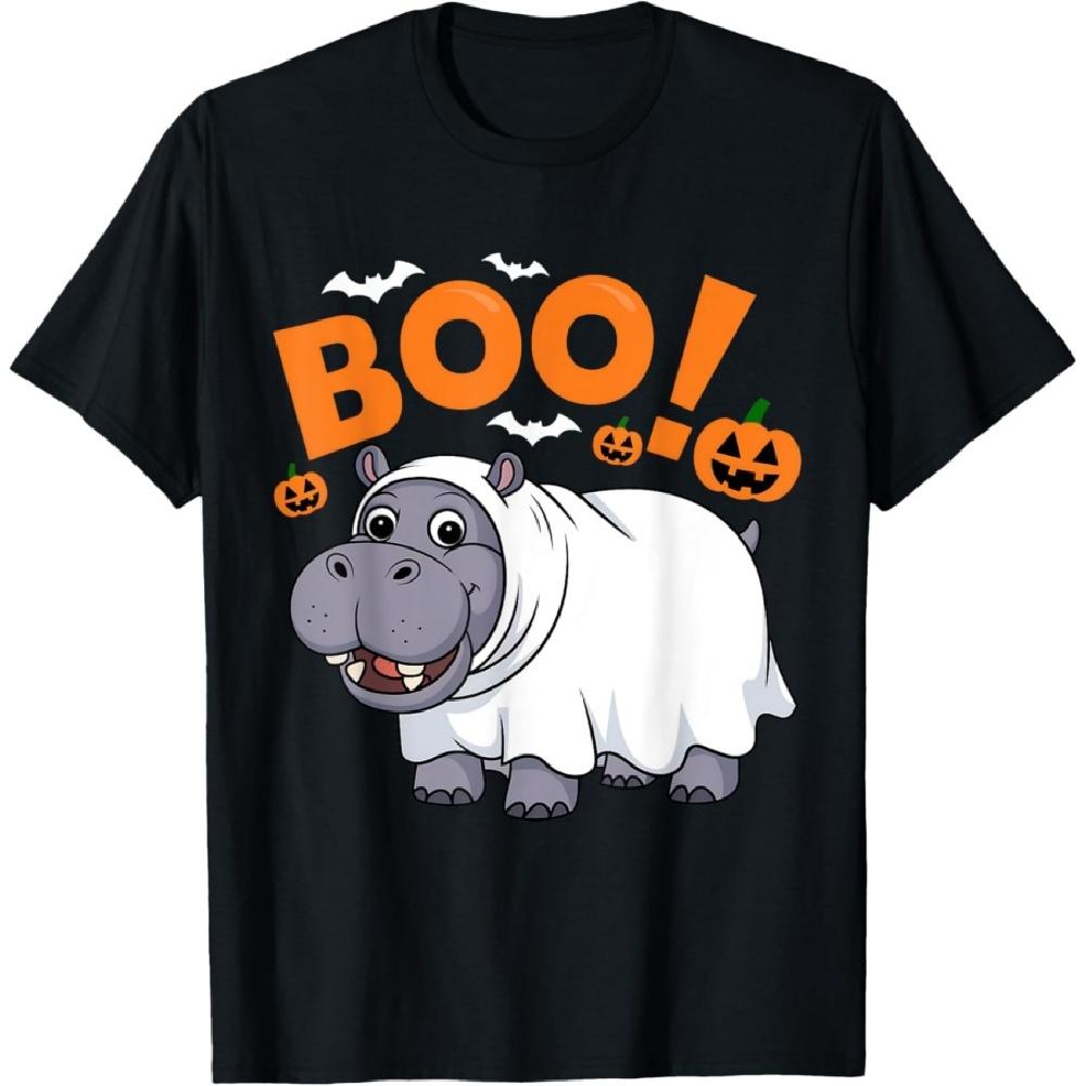 Boo Hippo Halloween Costume Hippopotamus Africa Animal Fun T-Shirt
