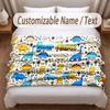Dinosaurier-Thema Weiche Decke Personalisierter Benutzerdefinierter Name Textdruck Warme Decke Haus Sofa Schlafzimmer Dekor