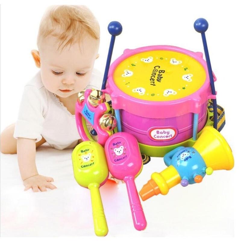 Baby Boy Girl 5PCS Musical Instruments Drum Set Kids Drum Set Children Toy Gift