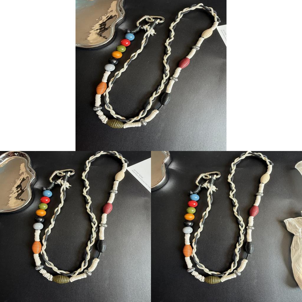 Pvc Mobile Phone Lanyard With Beaded Weave For Men Women Use