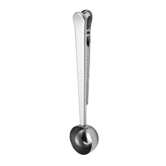 2-in-1 Stainless Steel Coffee Scoop Bag Sealer Measuring Spoon with Built-In Clip Rust-Proof Dishwasher Safe Kitchen Essential for Coffee Milk Powder