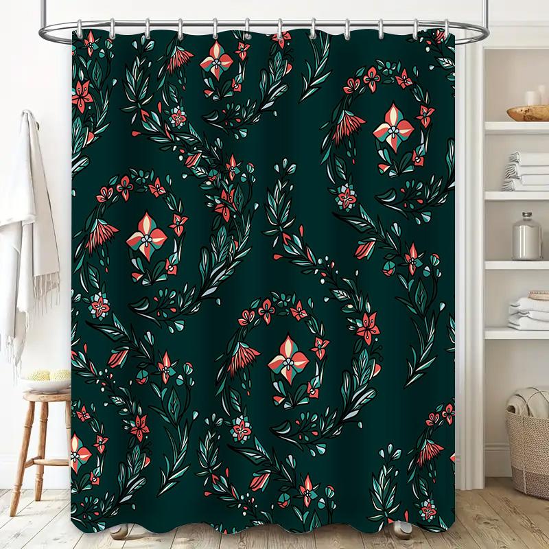 Green Floral Shower Curtain Decorate Your Bathroom with This Beautiful Pattern