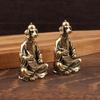 Mini Vintage Brass Calligraphy Dog Statue Cute Animal Figurine Ideal Gift for Animal Lovers Desk Home Decor