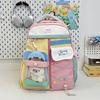 Schoolbag Macaron Contrast Color Backpack Female Junior High School College Student Large Capacity Multi-compartment School Bag Transparent Window 