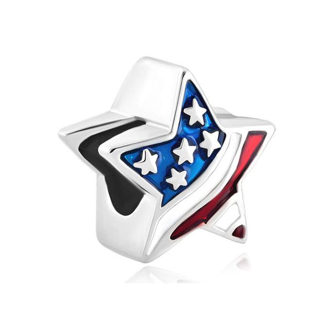 Copper Sparking Trinket National Flag Charms Pendants Fit Original Bracelet Diy Beads For Women Jewelry Making