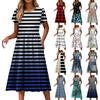 Women's Dresses Vintage Floral Round Neck Short Sleeve Dresses