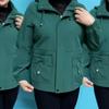 Spring and Autumn Loose Large Size Short Hooded Solid Color Women's Jacket Top