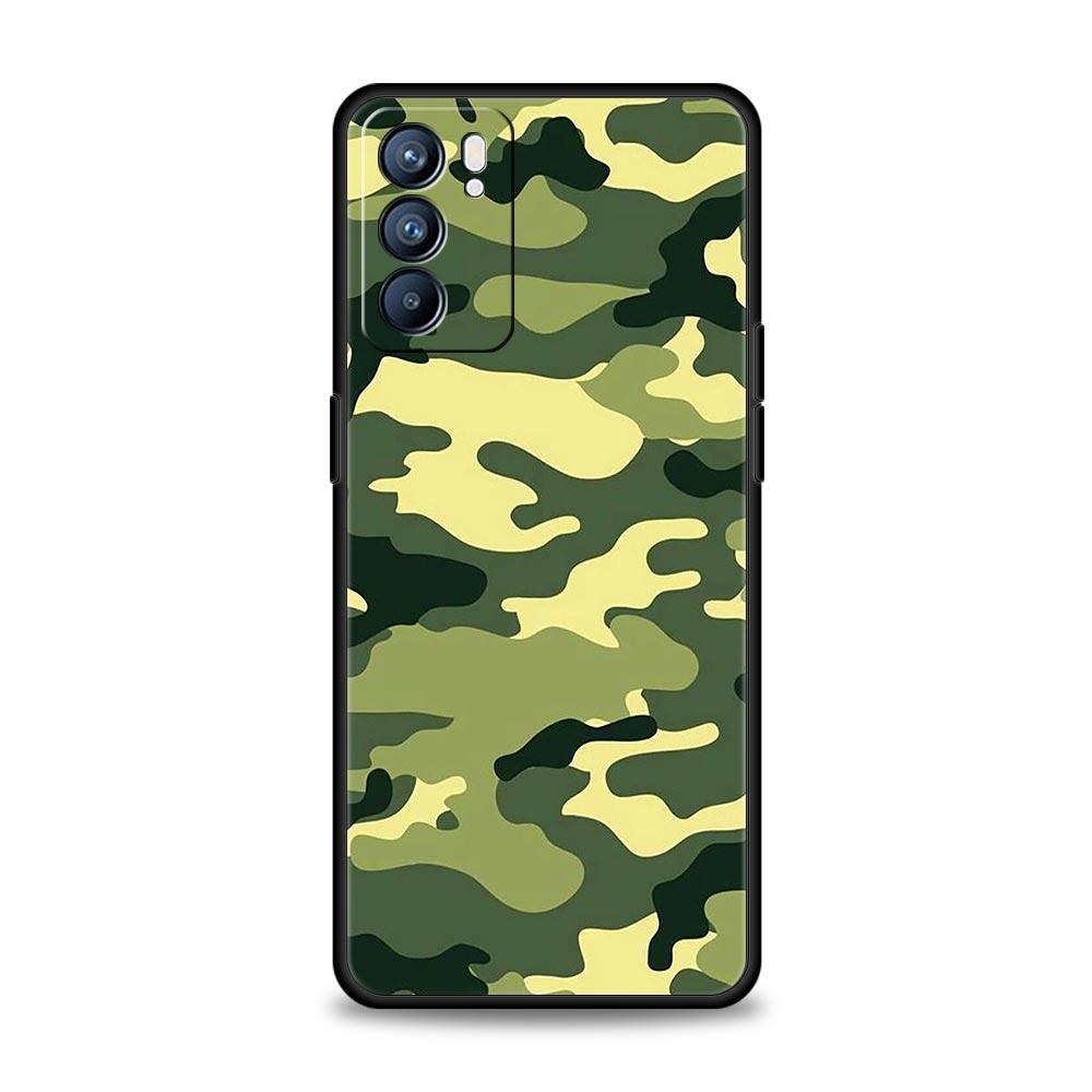 Camouflage Tarn Militär Hülle Für Oppo Reno8 Reno7 Reno6 Pro A54 5G Find X6 X5 A53 A52 A9 A15 A95 A17 A16 A76 A74 A57 A31 Abdeckung