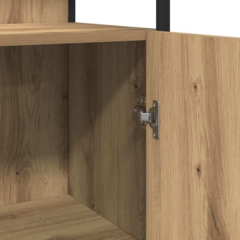 Bathroom Furniture Set with Shelf 4 pcs Artisan Oak Wood Based Material