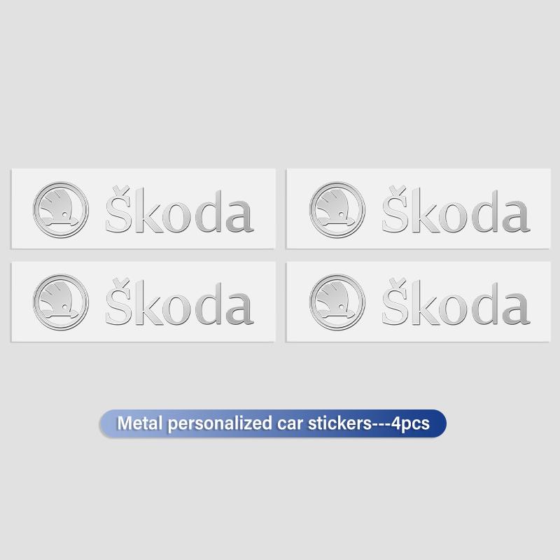 DZXB5 3D Metal Car Interior Dekoration Stickers Badges Auto Styling For Skoda Fabia Kodiaq Kamiq Superb Yeti Octavia Enyaq Rapid