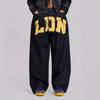Dámské Baggy Džínové Kalhoty Rovného Střihu S Grafickým Potiskem Písmen Streetwear Volný Střih High Street Džíny