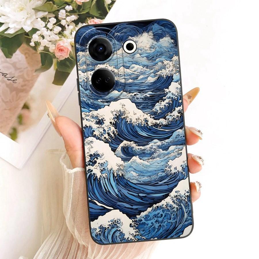 For Tecno Camon 20 Premier Phone Case CK9n Cover Fashion Simplicity Bow Flower Soft Silicone Shell Tecno Camon20 20Pro Funda