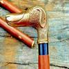 Antique Style Victorian Vintage Designer Brass Handle Cane Wooden Walking Stick