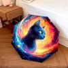 1 PC Automatic Folding Umbrella - Cosmic Cat Pattern, Portable & Foldable Design with 8 Ribs, Christmas Birthday Gifts