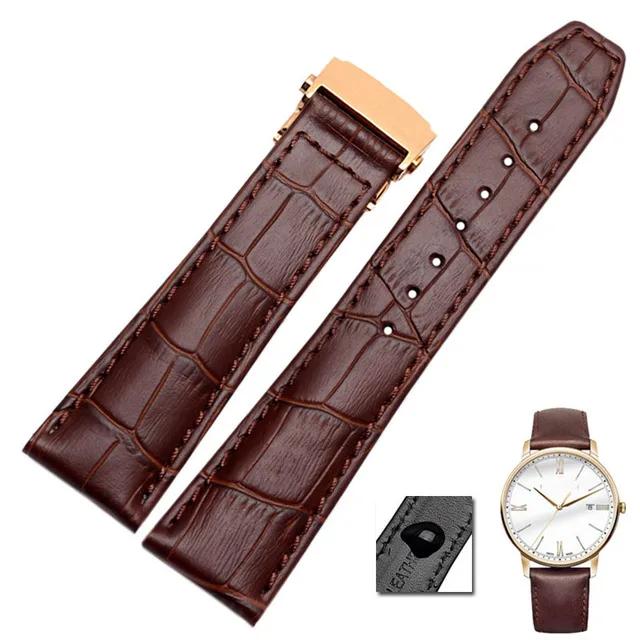 Genuine Leather Watch Strap for MAURICE LACROIX Eliros Watchband First Layer Calfskin Cow Leather Band 20mm 22mm Folding Buckle